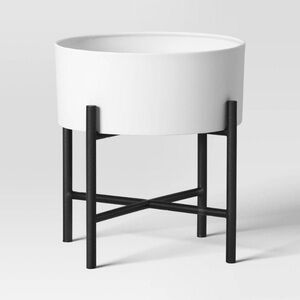 3 hour sale NEW Threshold Modern White Planter with Black Stand